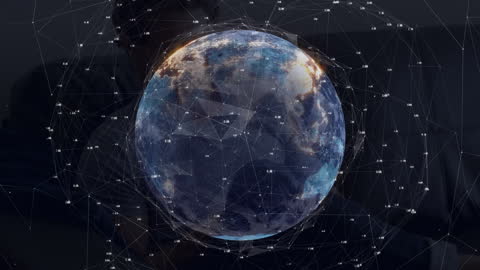 Global Connections Network with Digital Globe Visualization