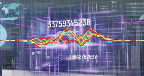 Dynamic Financial Data Over Cityscape with Graph Motion - Download Free Stock Images Pikwizard.com