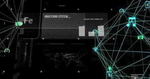 Digital Global Connections Over Dark Cyber Background - Download Free Stock Images Pikwizard.com