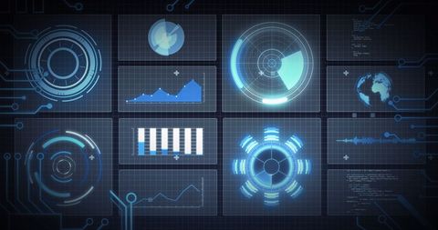 Futuristic Digital Data Interface with Analytics and Graphs - Download Free Stock Images Pikwizard.com