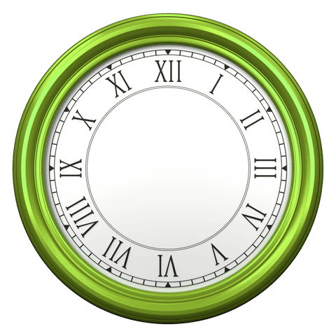 transparent wall clock with roman numerals and green frame - Download Free Stock Videos Pikwizard.com