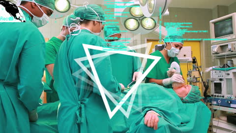 Surgeons Operating with Data Overlay in Surgical Theater