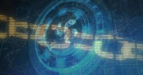 Futuristic Digital Security Concept with Binary Code and Safe Lock - Download Free Stock Images Pikwizard.com