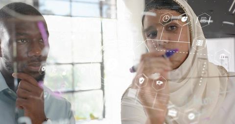 Diverse Team Collaborating on Innovative Project Ideation