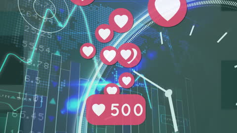 Digital Social Media Growth and Analytics Visual