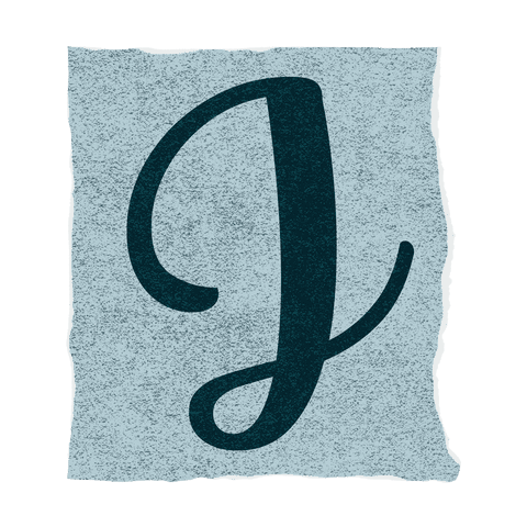 Abstract Calligraphic Symbol on Torn Speckled Transparent Paper