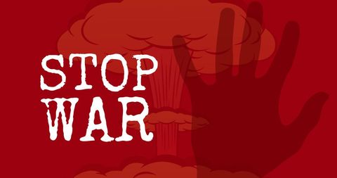 Anti-War Movement Message with Hand Silhouette - Download Free Stock Images Pikwizard.com