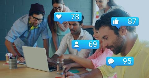 Team collaboration with social media notifications