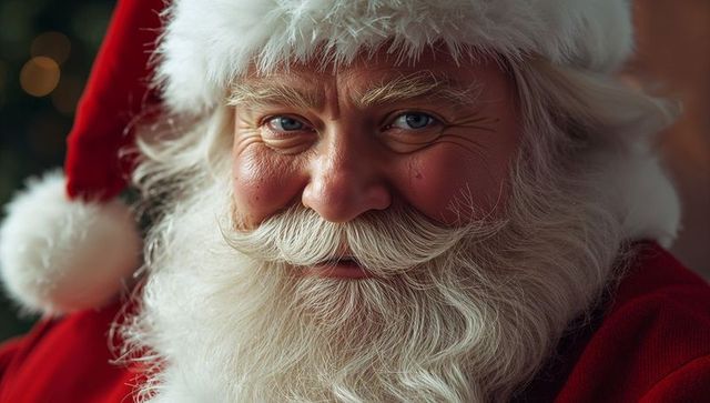 Jolly Santa Claus Smiling with Traditional Red Attire