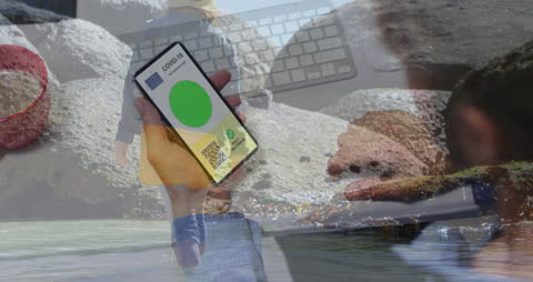 Digital Covid Pass at Beach During Pandemic