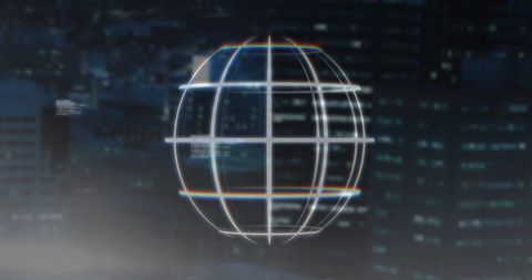 futuristic holographic globe in modern cityscape background - Download Free Stock Images Pikwizard.com