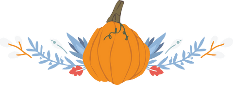 Transparent Pumpkin with Decorative Autumn Foliage