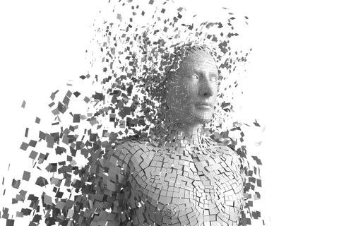 3d model disintegrating human figure on transparent background - Download Free Stock Videos Pikwizard.com