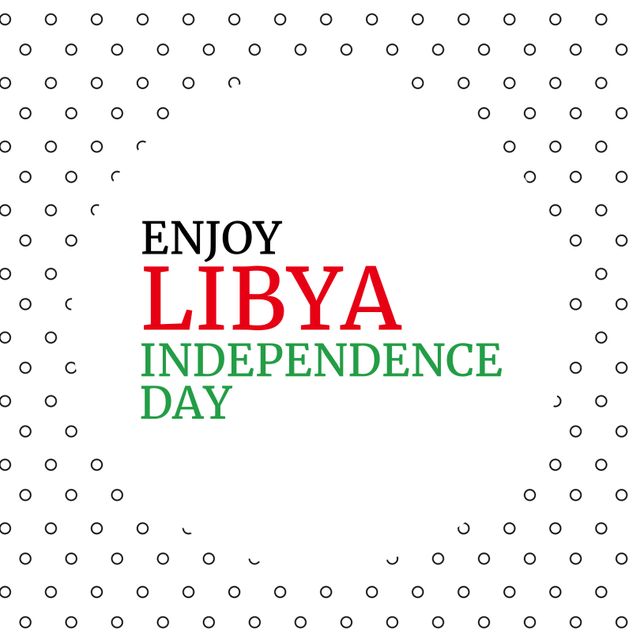 Composition of enjoy libya independence day text with spots on white background - Download Free Stock Videos Pikwizard.com