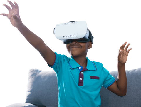 young boy using virtual reality glasses with transparent background - Download Free Stock Videos Pikwizard.com