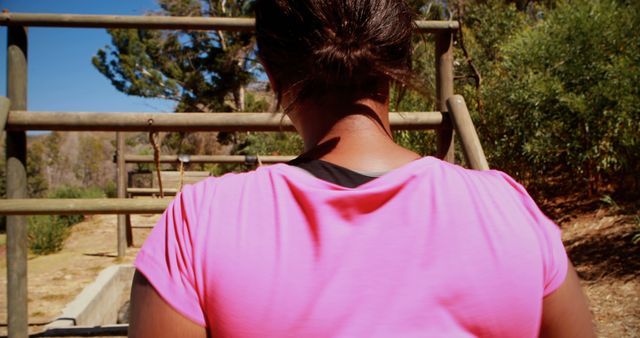 Woman Engaged in Outdoor Gym Workout - Download Free Stock Images Pikwizard.com