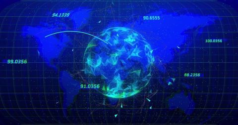 Futuristic Digital Globe Showing Global Connectivity and Data Points