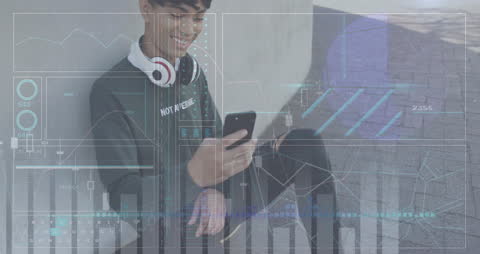 Youth Taking Selfie with Smartphone and Digital Technology Graphics