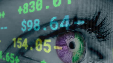 Animated Financial Data Visualized Through Changing Eye