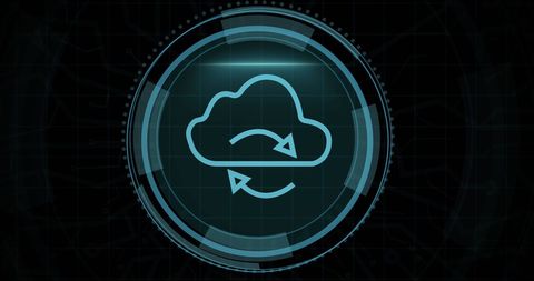 Futuristic Cloud Computing and Data Exchange Interface - Download Free Stock Images Pikwizard.com