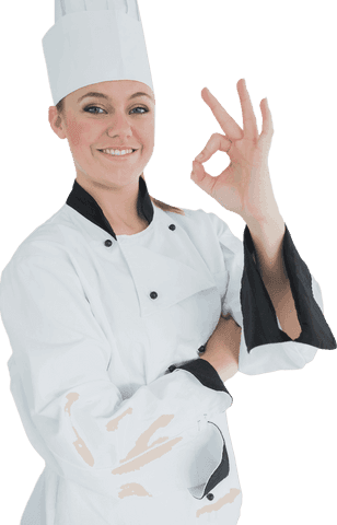 Female Chef Gesturing OK Sign with Transparent Background - Download Free Stock Videos Pikwizard.com