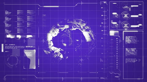 Futuristic Data Analysis Interface with Glowing Globe