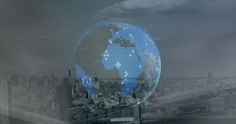 Global Financial Technology in Urban Skyline Backdrop - Download Free Stock Images Pikwizard.com