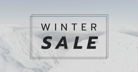 Winter Sale Promotion on Snow-Covered Mountain Background