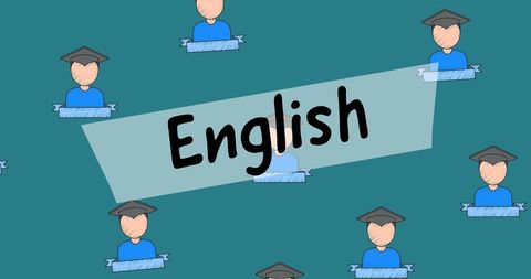 English Language Study with Educational Icons on Green Background - Download Free Stock Images Pikwizard.com