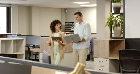 Diverse Teams Collaborating in Modern Office Environment