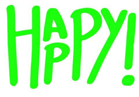 Bold Neon Green Happy Text with Transparent Scribbles - Download Free Stock Videos Pikwizard.com