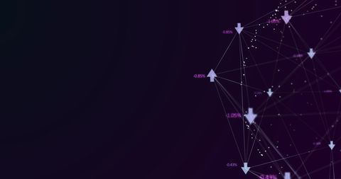 Futuristic Digital Network with Arrows and Growth Icons - Download Free Stock Images Pikwizard.com