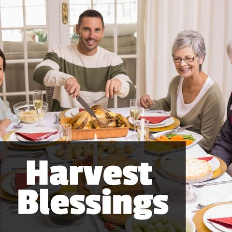 Family Celebrating Thanksgiving with Turkey Dinner Together