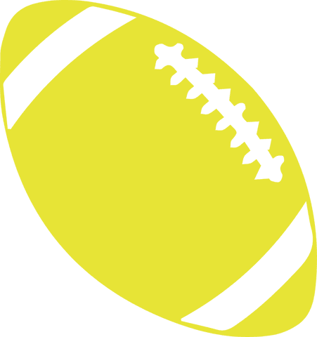 Stylized yellow american football on transparent background illustration