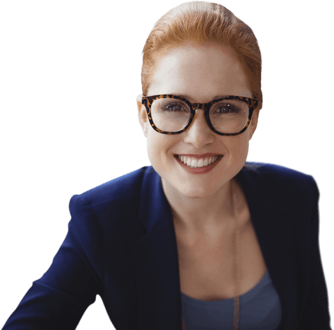 Transparent Smiling Businesswoman Wearing Glasses and Blazer - Download Free Stock Videos Pikwizard.com