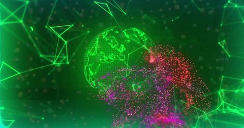 Futuristic Digital Globe with Network Particles and Abstract Background - Download Free Stock Images Pikwizard.com