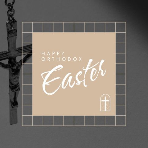 orthodox easter greeting card with crucifix design - Download Free Stock Templates Pikwizard.com