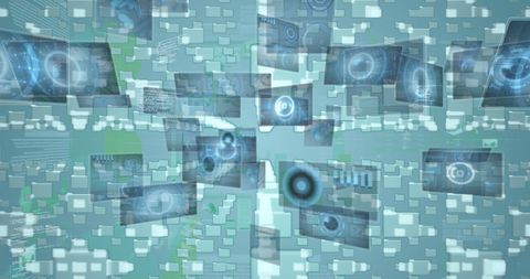 digital data network with holographic interface files - Download Free Stock Images Pikwizard.com