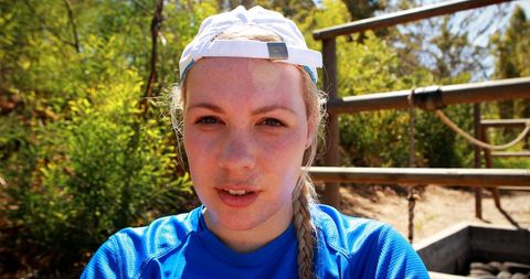 Tired Young Woman Relaxing Outdoors After Workout - Download Free Stock Images Pikwizard.com
