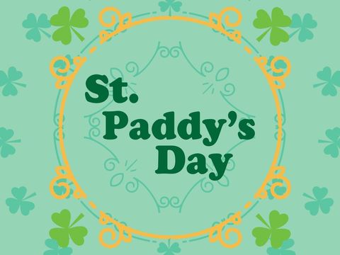 Colorful St. Paddy's Day Template with Shamrocks for Celebrations