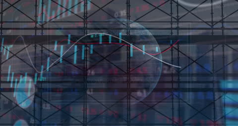 Trading and Globalization Theme Over Cityscape Background