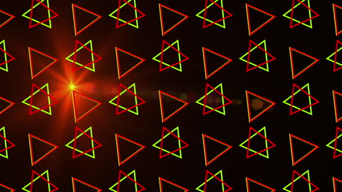 Geometric Triangles with Digital Light Flare Effect