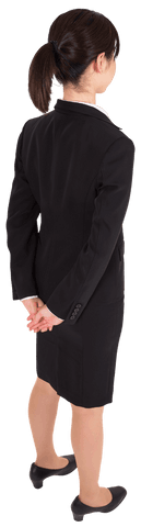 Asian Businesswoman Standing on Transparent Background