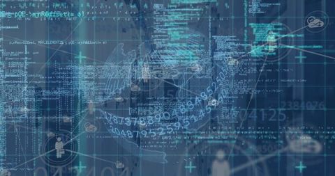 Abstract Global Data Network with Security Interface - Download Free Stock Images Pikwizard.com