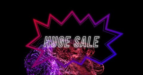 Vibrant Huge Sale Banner with Smoke Art