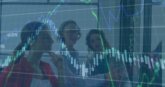 Double Exposure of Businesswomen Analyzing Financial Charts in Modern Office - Download Free Stock Images Pikwizard.com