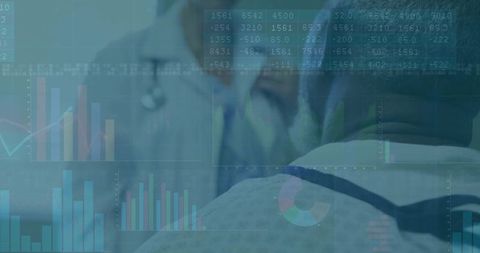 Doctor reviewing medical data with patient consultation