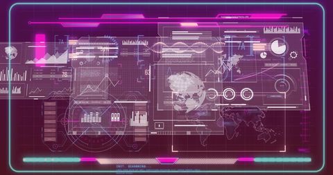 Futuristic Data Interface with Maps and Analytics Screens - Download Free Stock Images Pikwizard.com