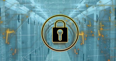 Data Security, Cybersecurity over Server Room - Download Free Stock Images Pikwizard.com