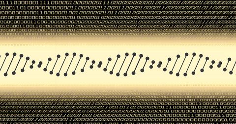 Digital DNA Strand With Binary Code Highlighting Biotechnology Concept - Download Free Stock Images Pikwizard.com